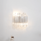 Aurora Wall Lamp Clear Murano Glass Tube Cascade