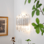 Aurora Wall Lamp Clear Murano Glass Tube Cascade