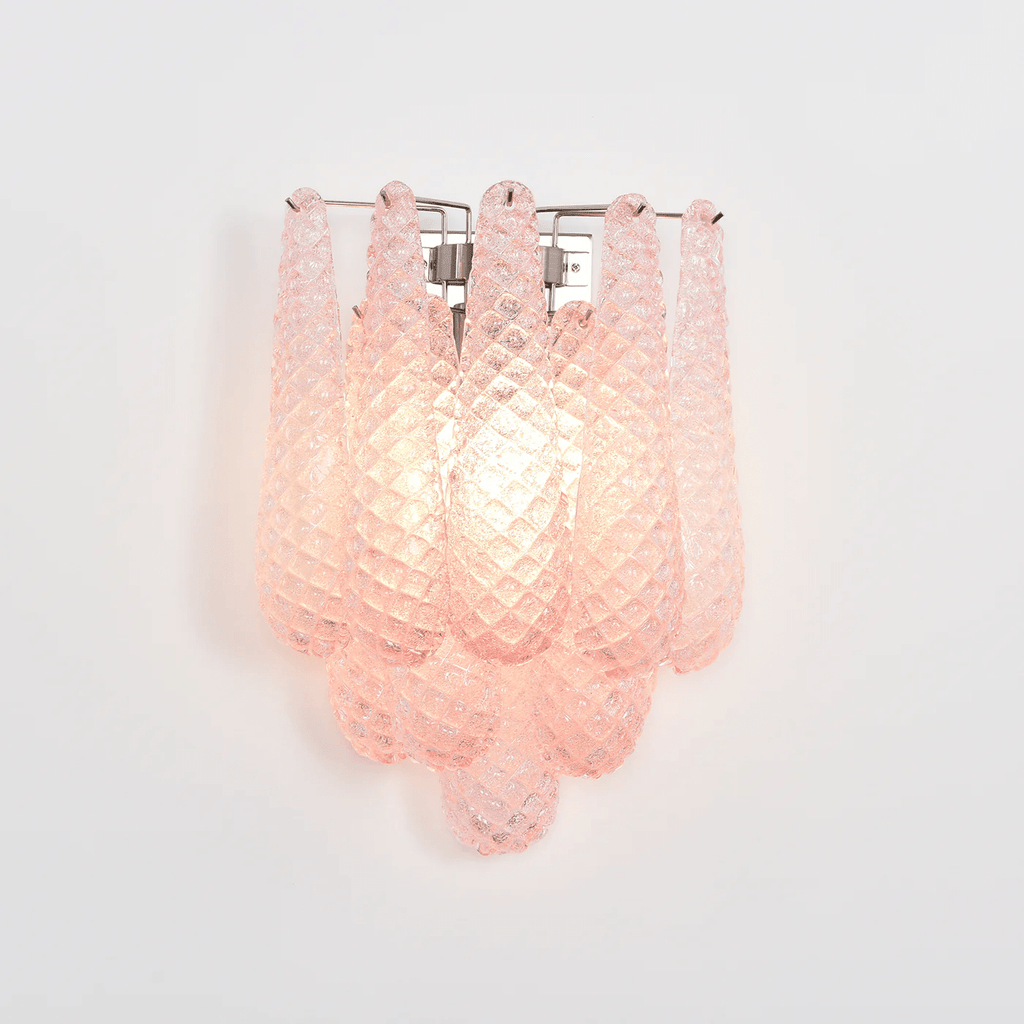 Aurora Wall Lamp Pink Teardrop Glass Floral Artistic