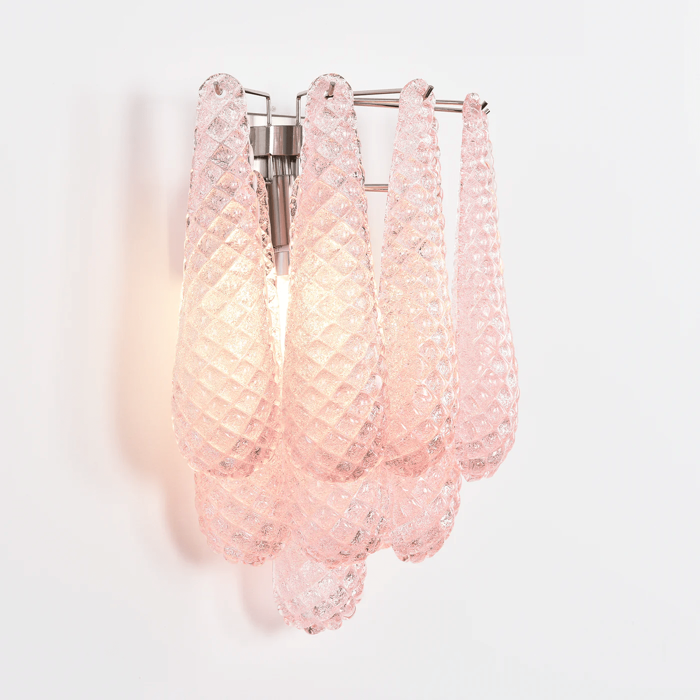 Aurora Wall Lamp Pink Teardrop Glass Floral Artistic