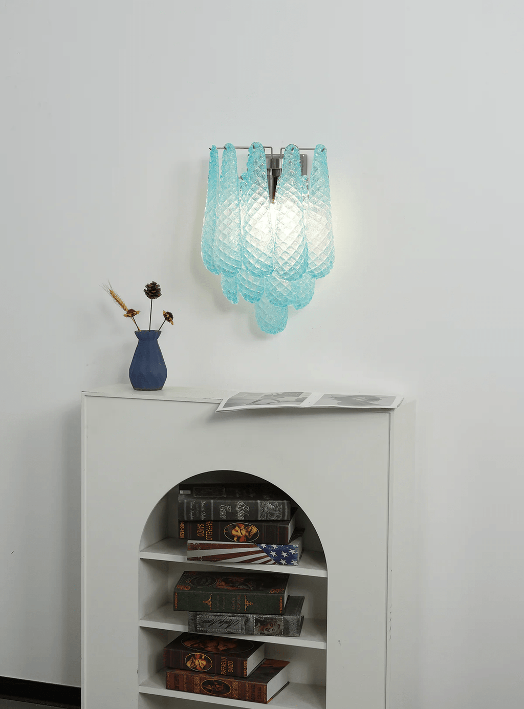 Aurora Wall Lamp Pink Teardrop Glass Floral Artistic