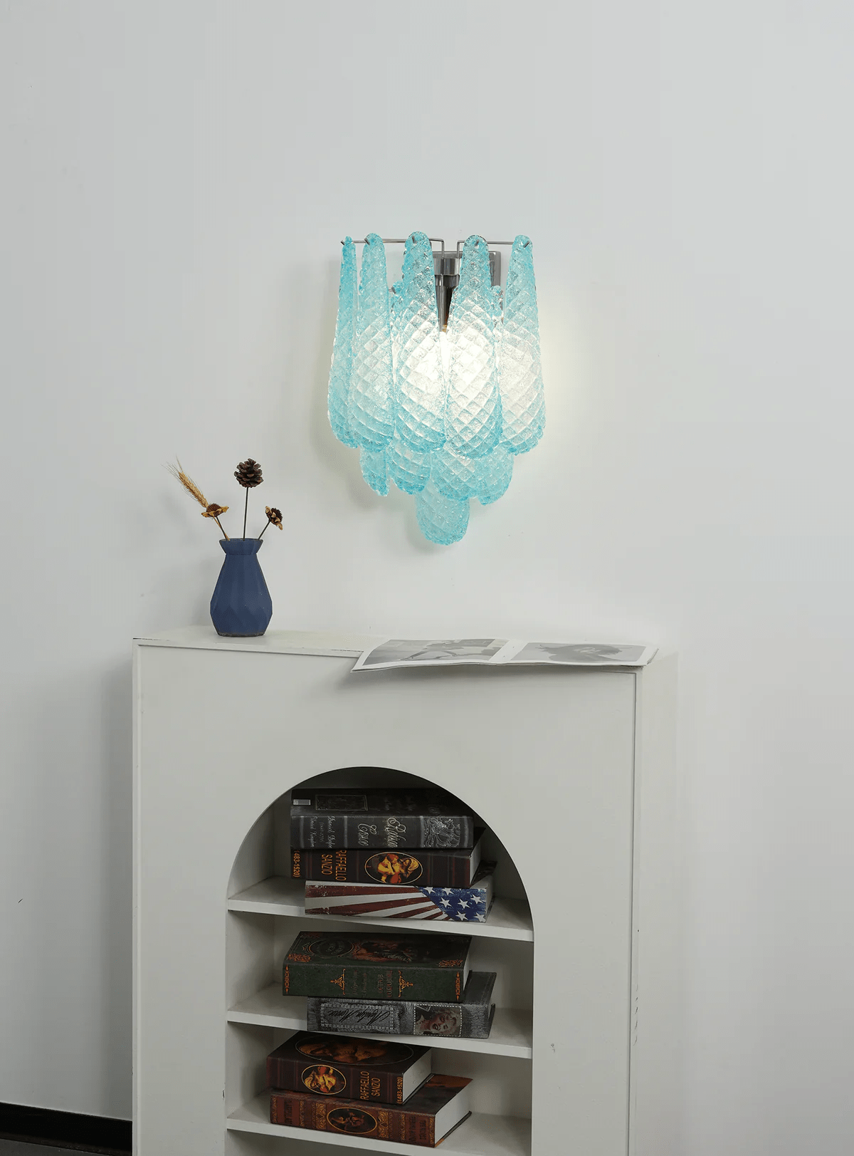 Aurora Wall Lamp Pink Teardrop Glass Floral Artistic