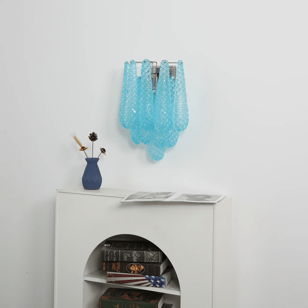 Aurora Wall Lamp Pink Teardrop Glass Floral Artistic