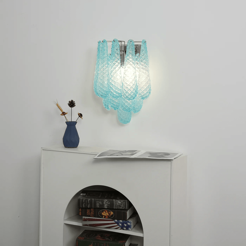 Aurora Wall Lamp Pink Teardrop Glass Floral Artistic