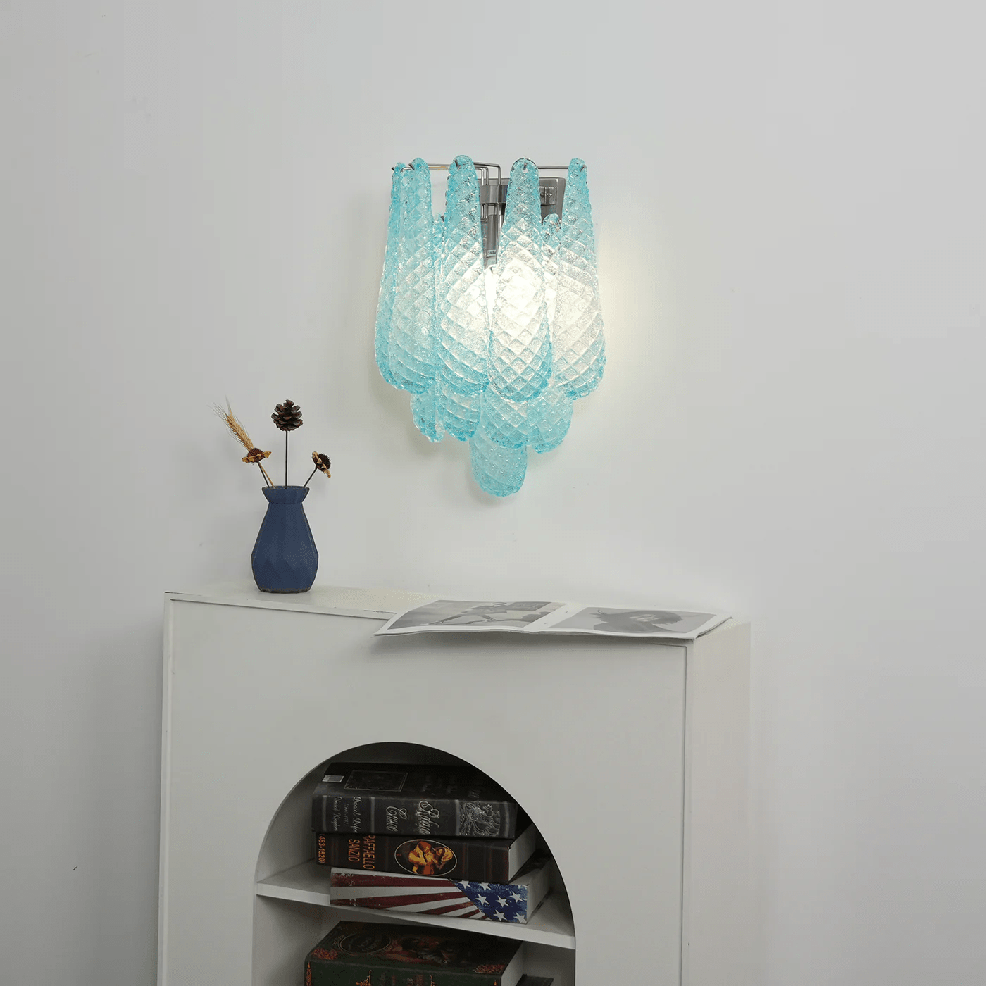 Aurora Wall Lamp Pink Teardrop Glass Floral Artistic