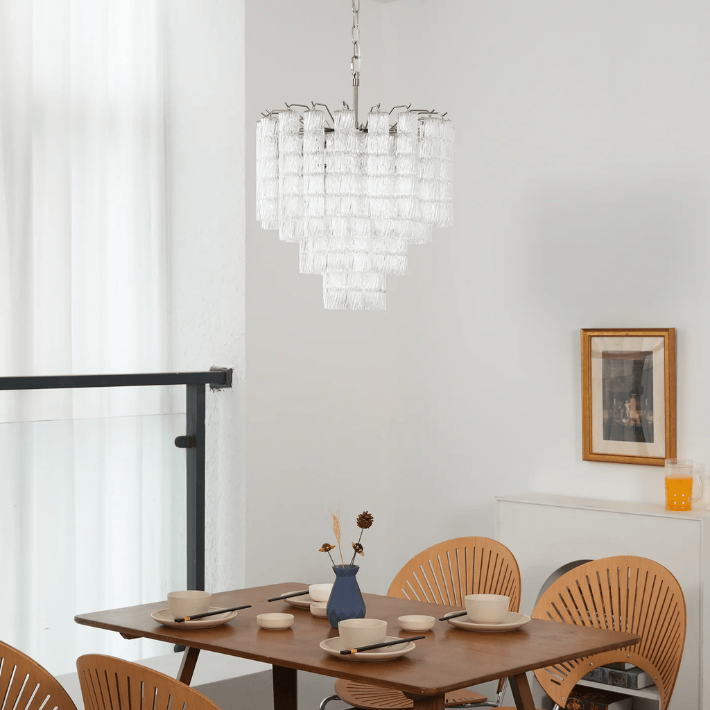 Aurora Chandelier Murano Glass Tiered Cascading Waves