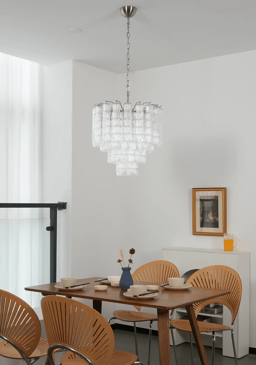 Aurora Chandelier Murano Glass Tiered Cascading Waves