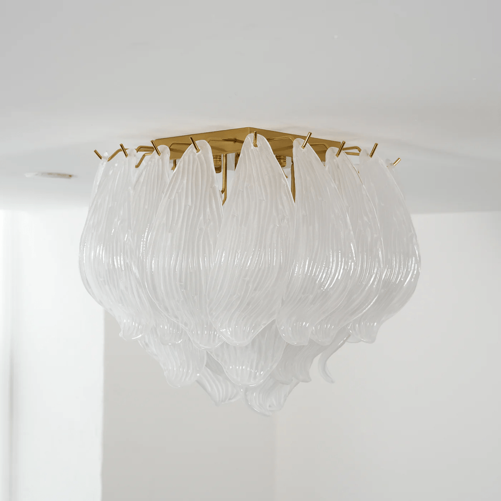 Aurora Ceiling Lamp Murano Petal Hand-Blown Glass Flushmount
