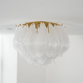 Aurora Ceiling Lamp Murano Petal Hand-Blown Glass Flushmount