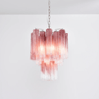 Aurora Chandelier Rose Gradient Murano Glass Tiered