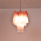 Aurora Chandelier Rose Gradient Murano Glass Tiered
