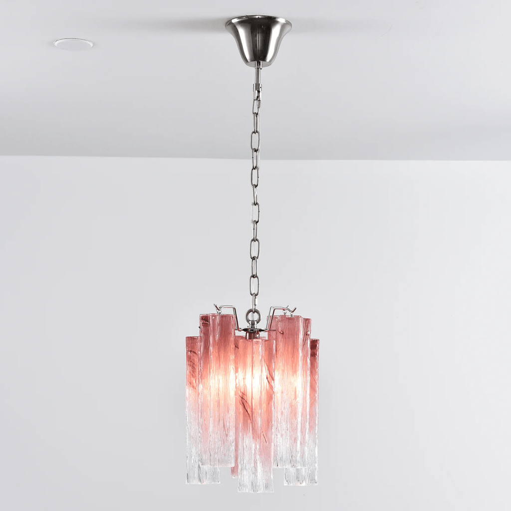 Aurora Chandelier Pink Gradient Murano Glass