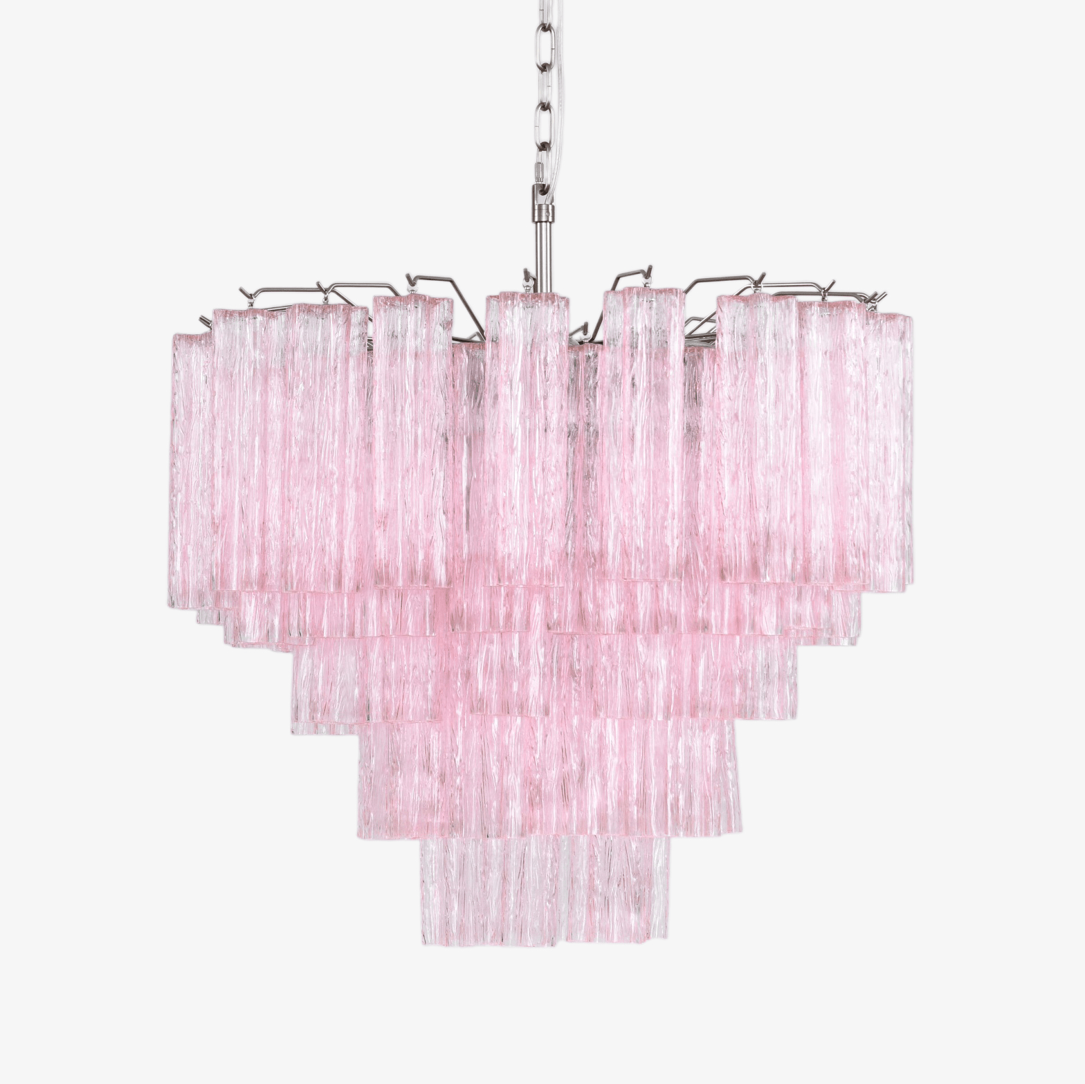 Aurora Chandelier Pink Glass Multi-Tier Romantic Glow