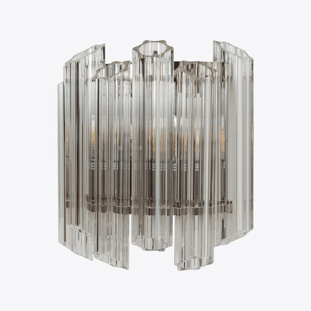 Aurora Wall Lamp Clear Murano Glass Tube Cascade