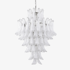 Aurora Chandelier White Cloud Glass Petals