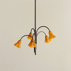 Aurora Chandelier Blossom Petal Glass Arms