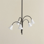 Aurora Chandelier Blossom Petal Glass Arms