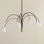 Aurora Chandelier Blossom Petal Glass Arms