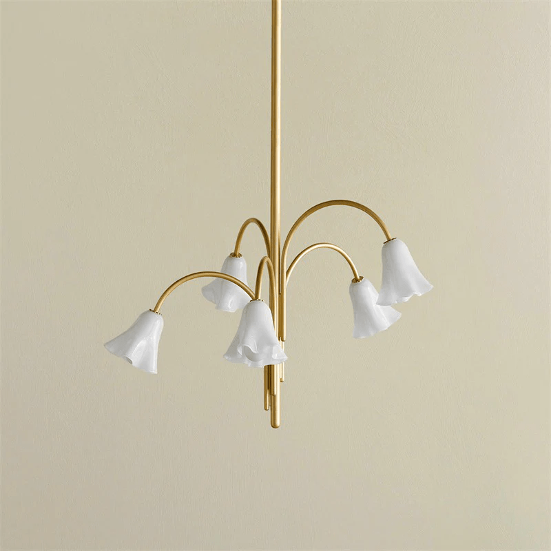 Aurora Chandelier Blossom Petal Glass Arms