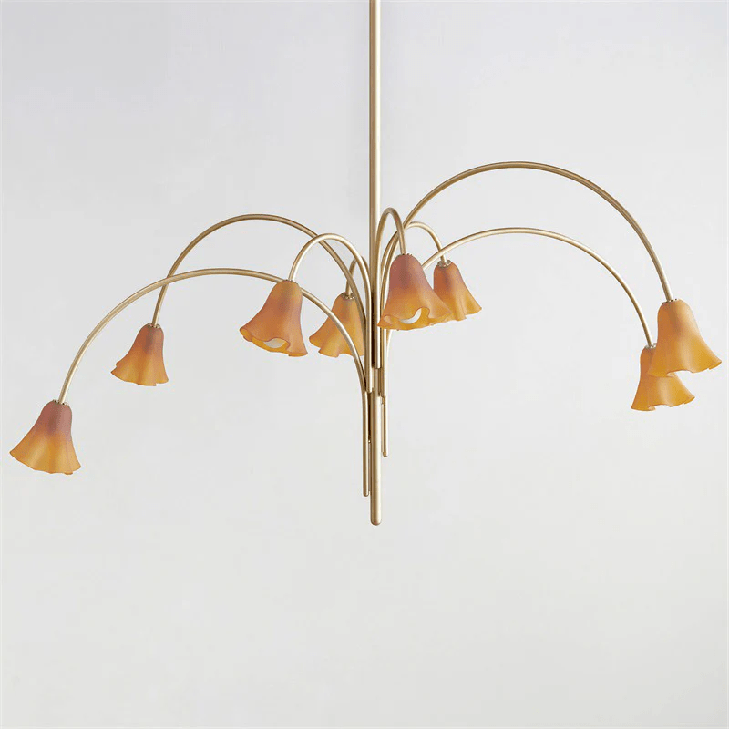 Aurora Chandelier Blossom Petal Glass Arms