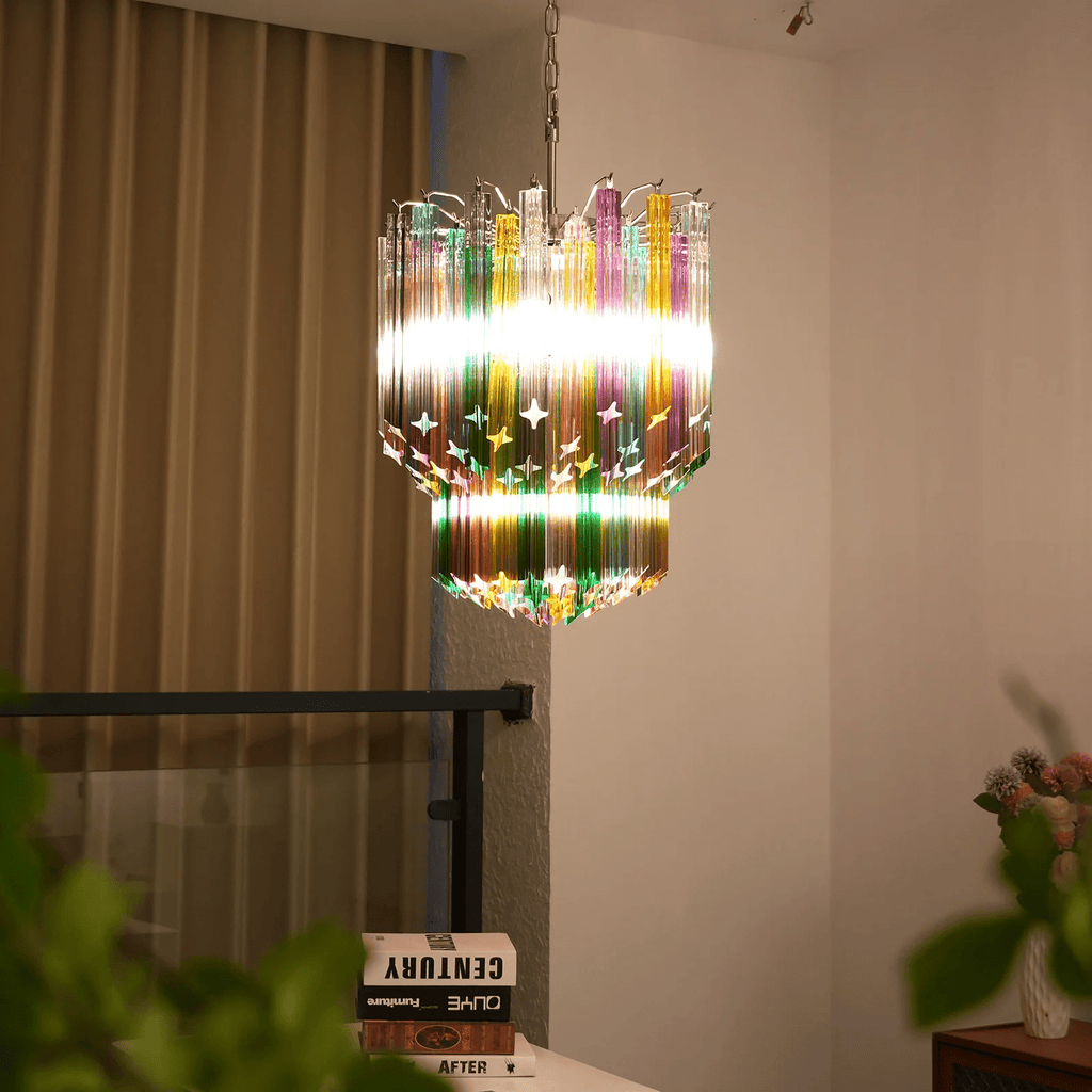 Aurora Chandelier Murano Glass Colorful Prism