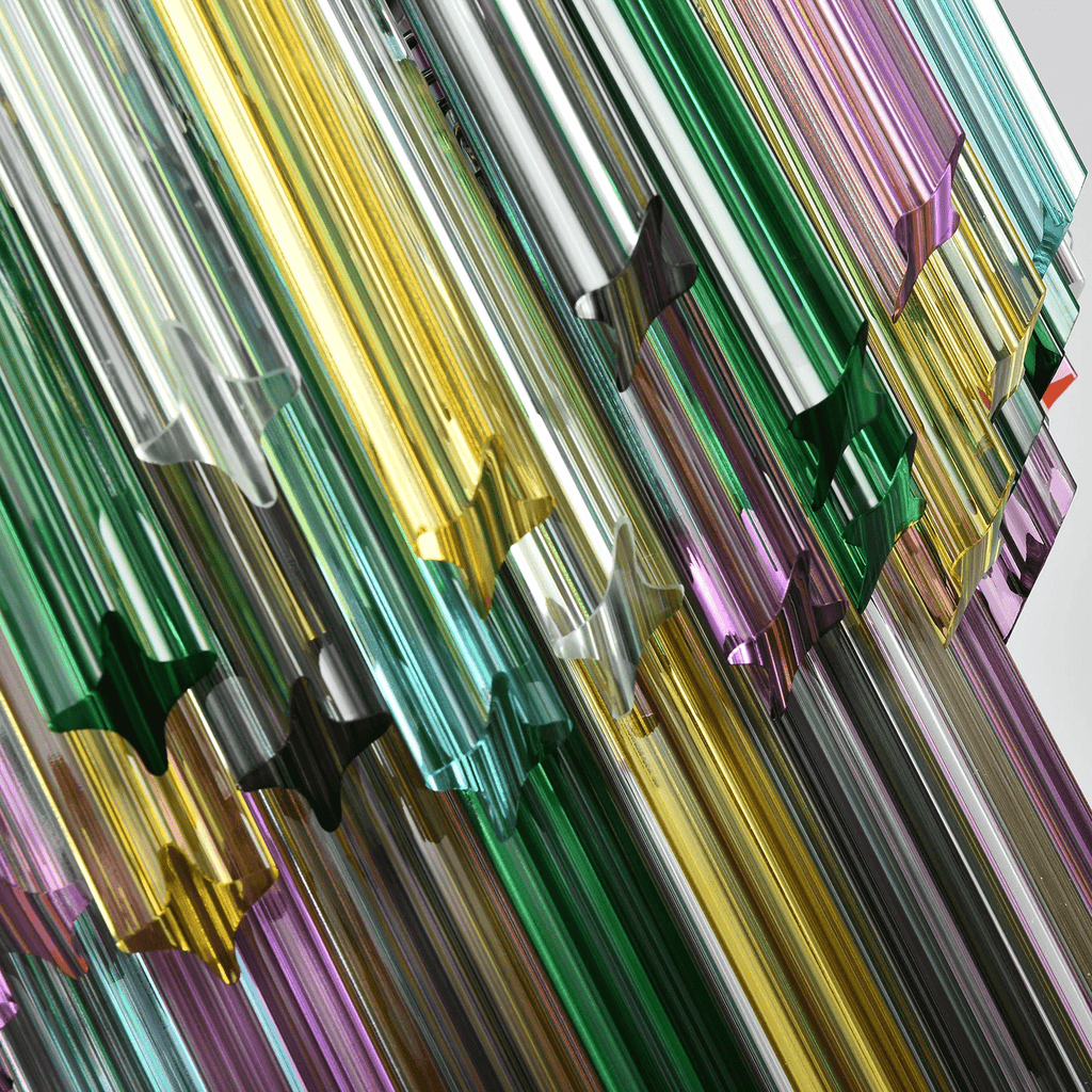 Aurora Chandelier Murano Glass Colorful Prism