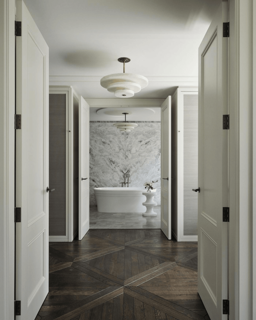 Liora Minimalist Alabaster Pendant Light Chandelier