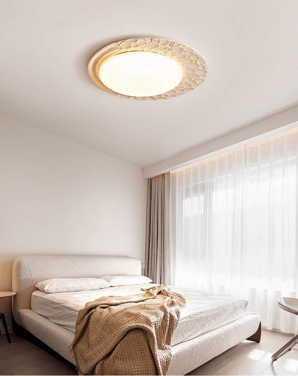 Ivsoris Textured Travertine Ceiling Light