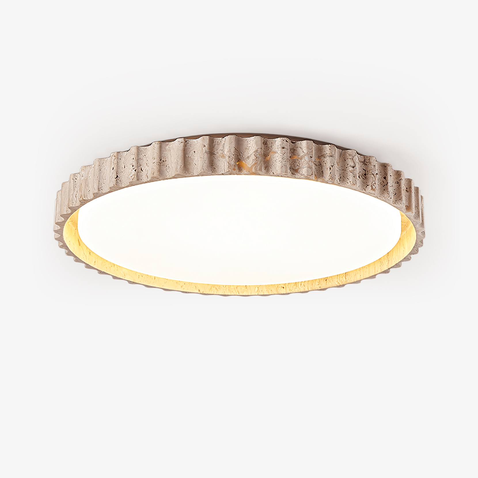 Ornorus Fluted Ring Travertine Ceiling Light