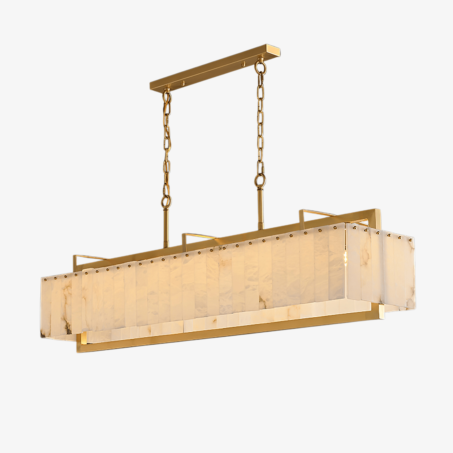 Aether Rectangular Alabaster Pendant Light Chandelier