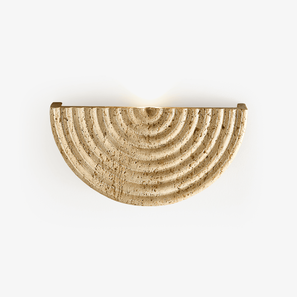 Faro Travertine Half-Moon Wall Lamp
