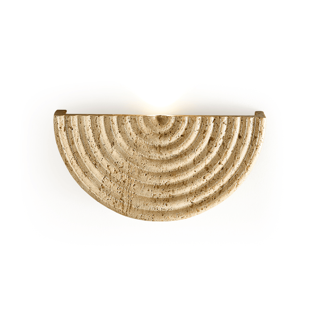 Faro Travertine Half-Moon Wall Lamp