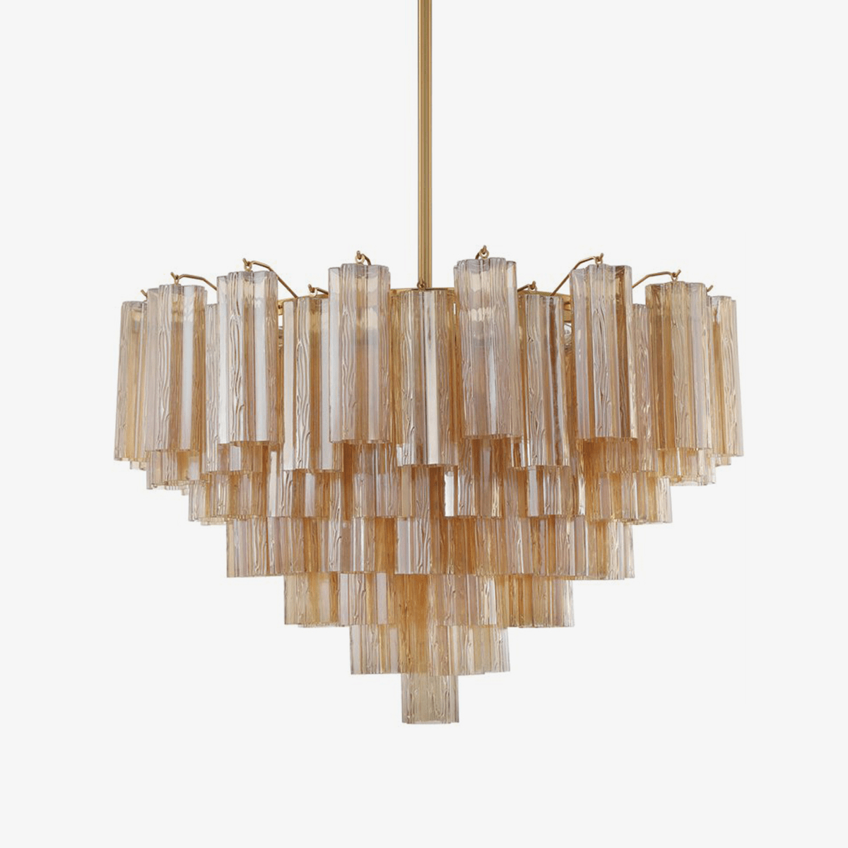 Lustra Murano Chandelier Glass Tube Layered Amber