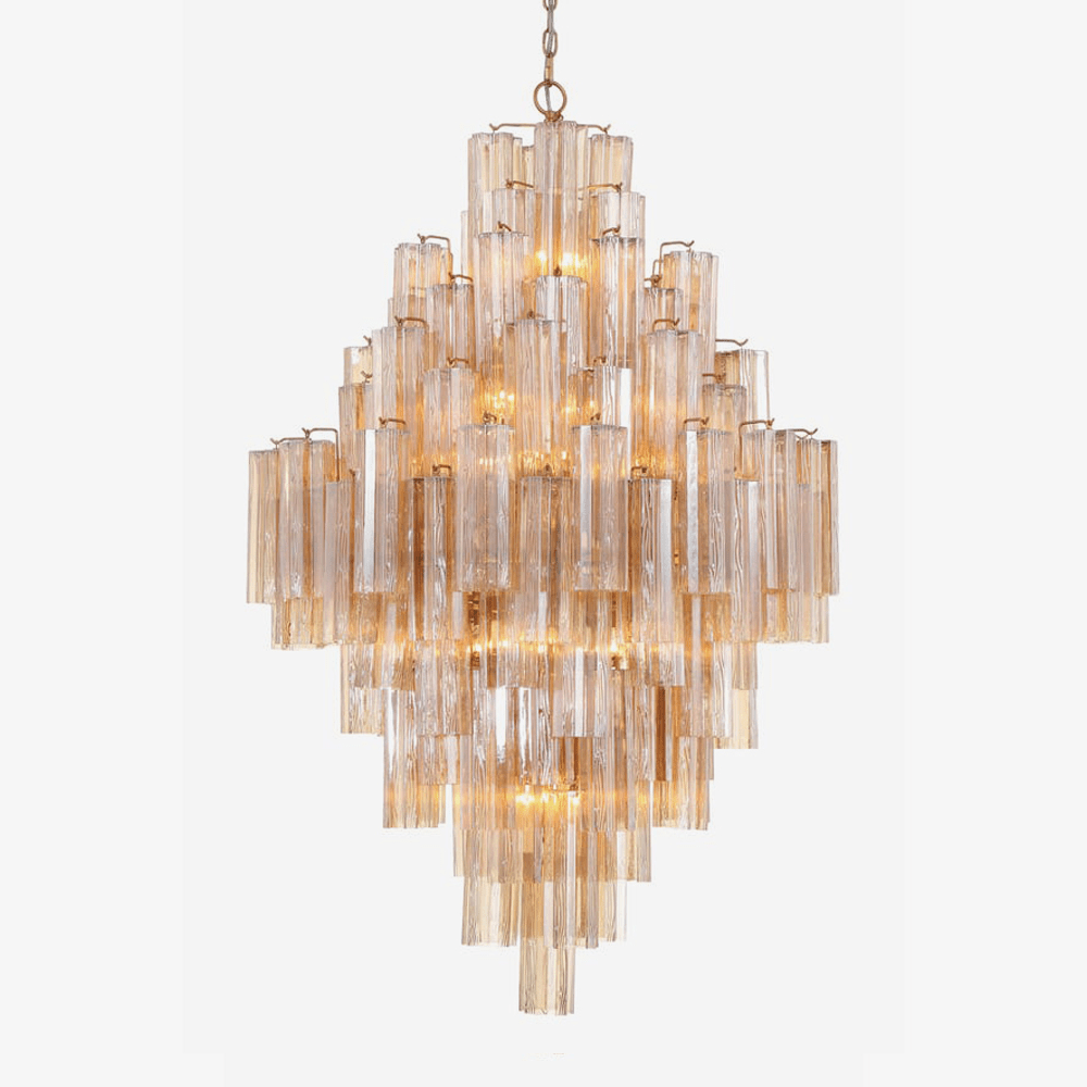 Zenith Diamond Chandelier Glass Tube Layered Amber