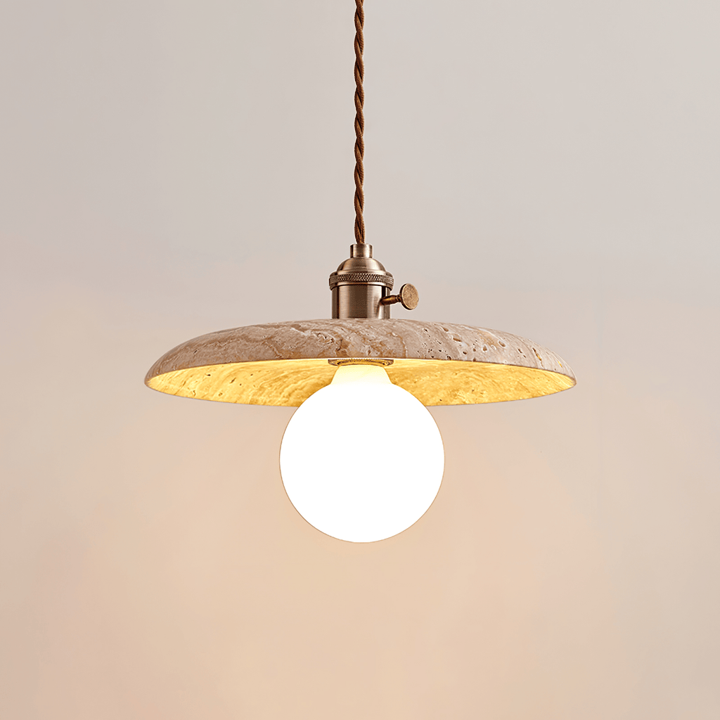 Nico Minimalist Travertine Pendant Light