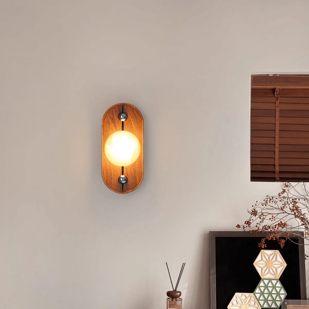 Orlin Alabaster Wood Wall Sconce
