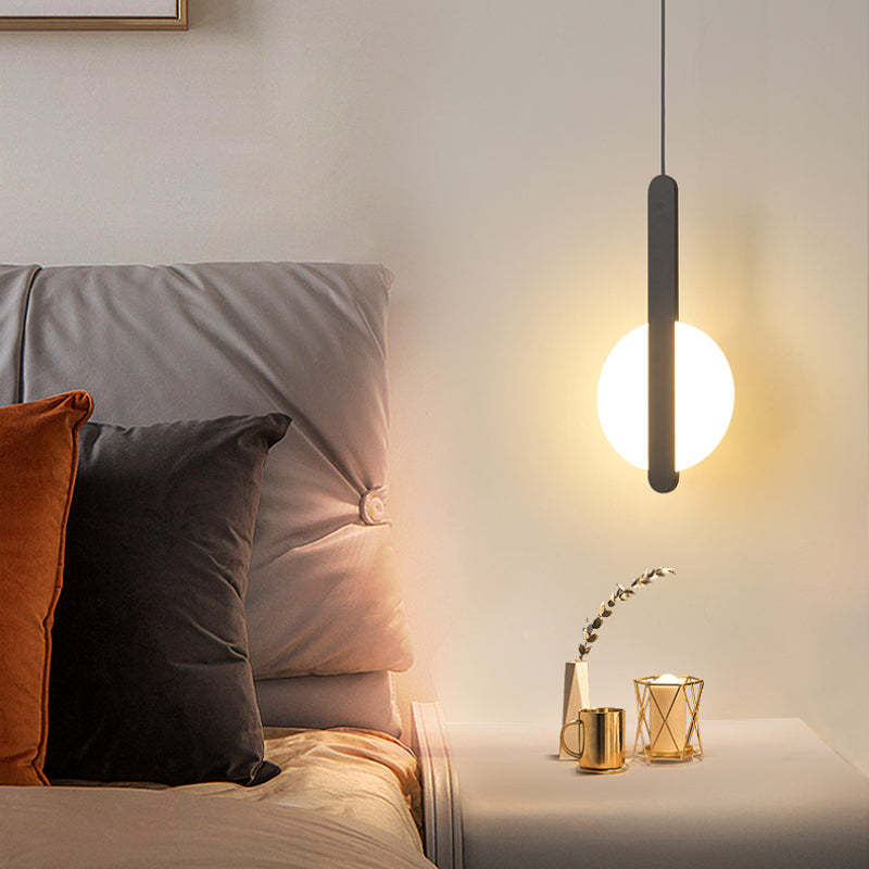 Doria Modern LED Pendant Light Black/White Metal Living Room