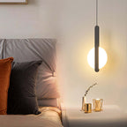 Doria Modern LED Pendant Light Black/White Metal Living Room