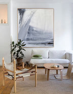 Gray White Minimalist Abstract Oil Painting