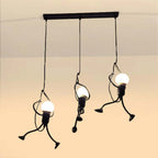 Miro Retro Modern Iron Man Pendant Light, Black