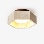 Hexara Travertine Hexagonal Ceiling Light