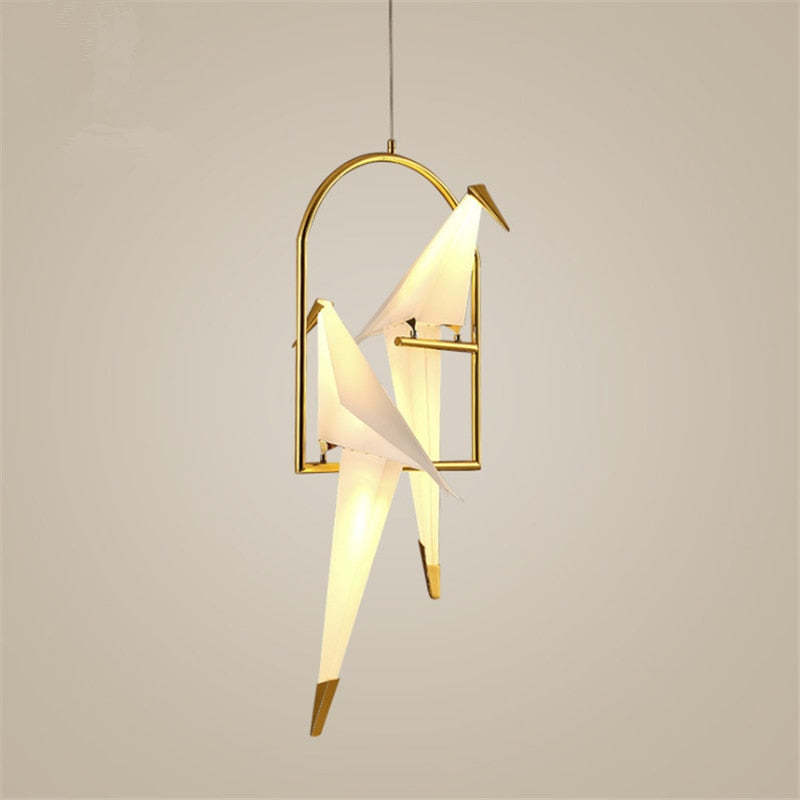 Arisha Modern Nordic Post Modern Bird Pendant Light, White/Clear