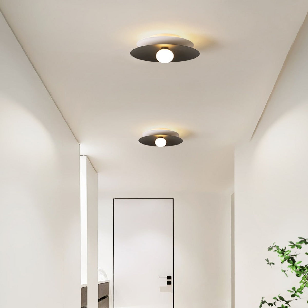 Arisha Modern Flush Mount Ceiling Light White Red Black Metal Balcony