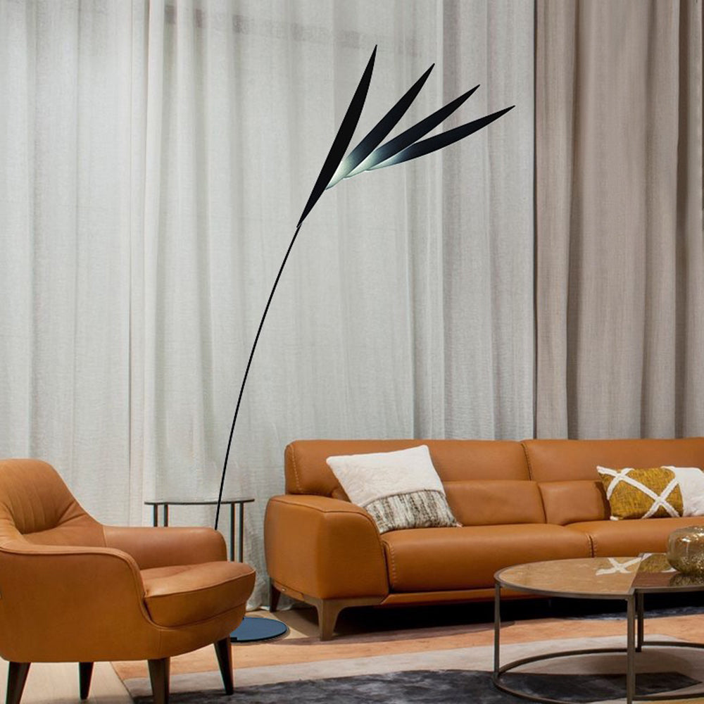 Salgado Leaf Metal/ Long Arm Floor Lamp, Living Room