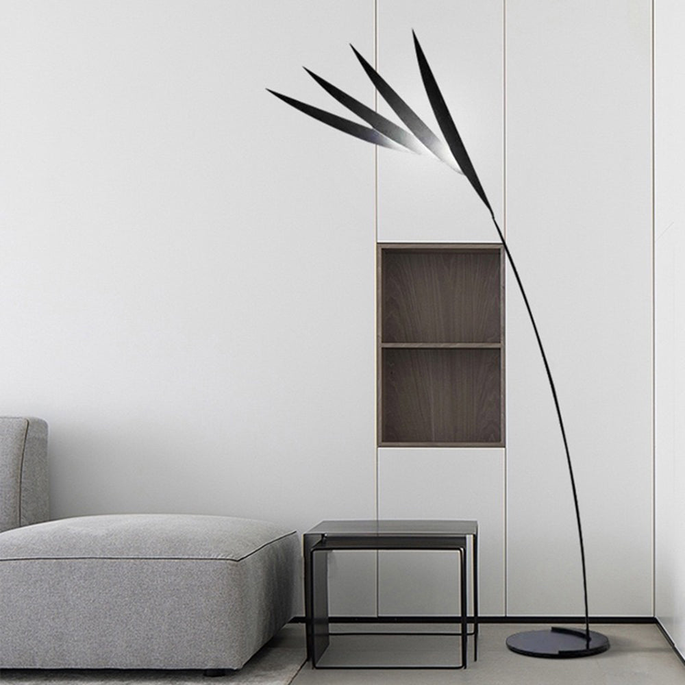 Salgado Leaf Metal/ Long Arm Floor Lamp, Living Room
