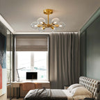 Valentina  Contemporary  Flush Mount Ceiling  Light, Glass Bubble