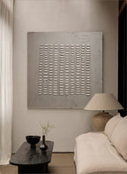 Minimalist 3D Textured Grid Painting Neutral Wall Art