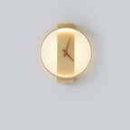 Valentina Arisha Square Clock Metal & Wall Lamp, Gold