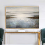 Misty Lake Landscape Painting Horizontal