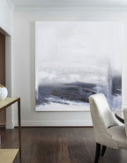Minimalist Gray Abstract Oil Painting